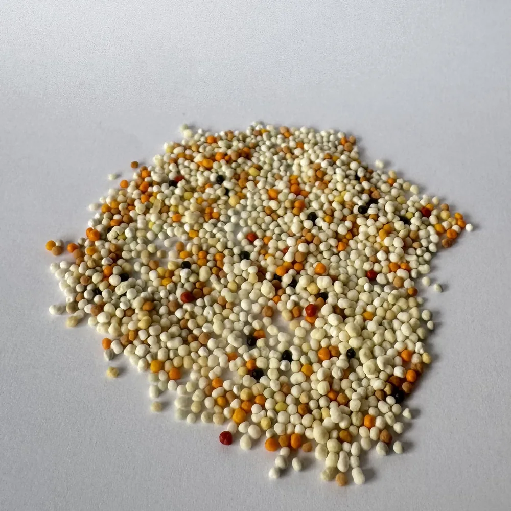 Microtransporter supplement pellets — colour-coded by nutrient